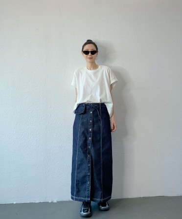 Denim Maxi Skirt #250426